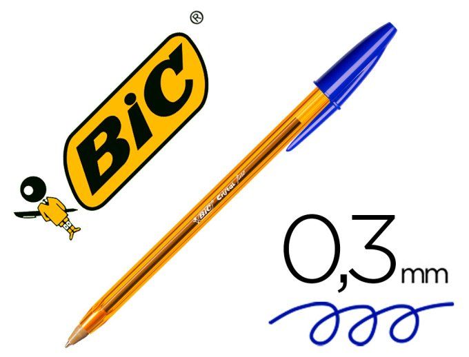 Stylo-bille BIC  cristal écriture fine 0.4mm encre classique bille indéformable capuchon 