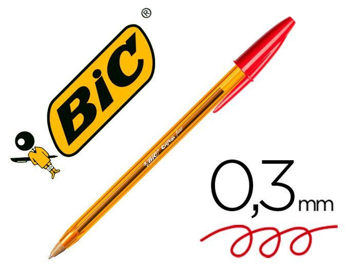 Stylo-bille BIC  cristal écriture fine 0.4mm encre classique bille indéformable capuchon 