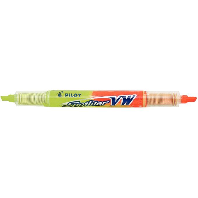 Surligneur Spotliter bi-pointe jaune et orange. PILOT