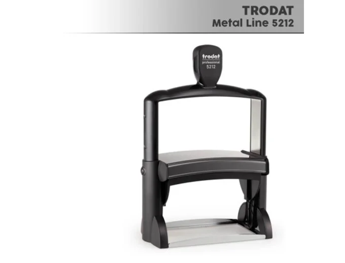 Tampon trodat metallique a encrage automatique sans cadre 15 lignes + plaque personnalisable.