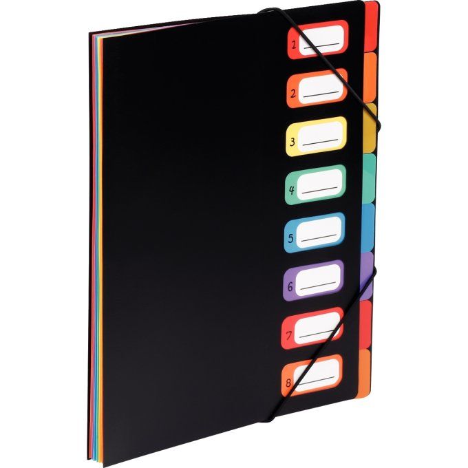 Trieur extensible en polypropylène 8 compartiments Rainbow Class
