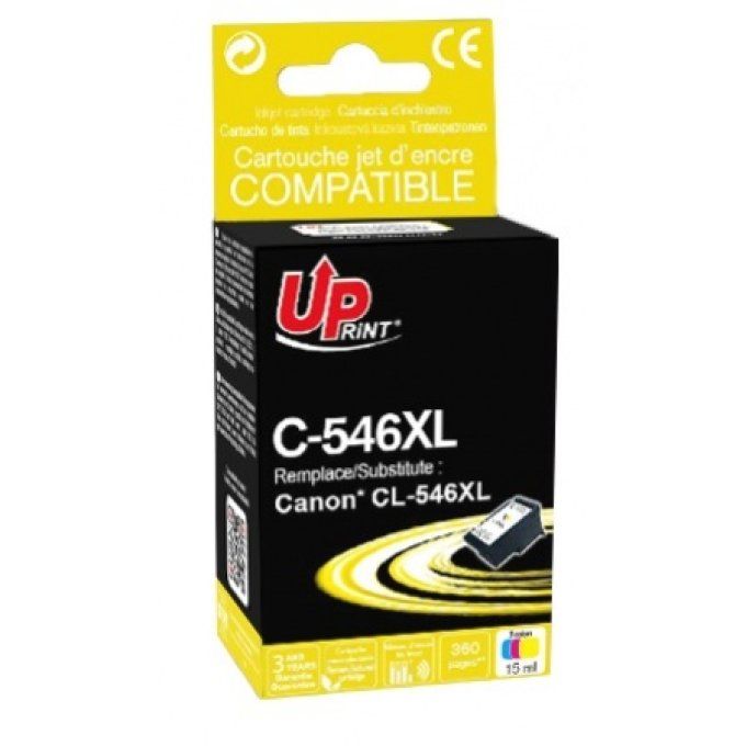 UPRINT CARTOUCHE REMANUFACTUREE CANON CL546XL COULEUR